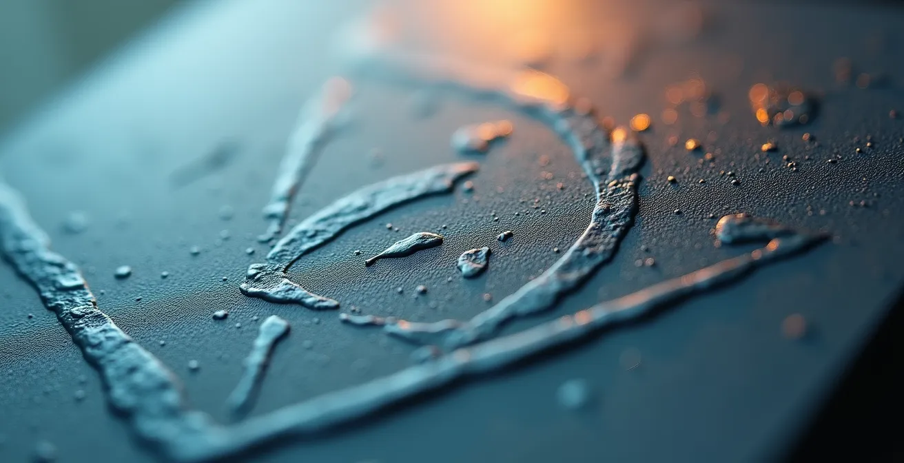 Vue macro détaillée d'une texture de papier premium avec relief visible